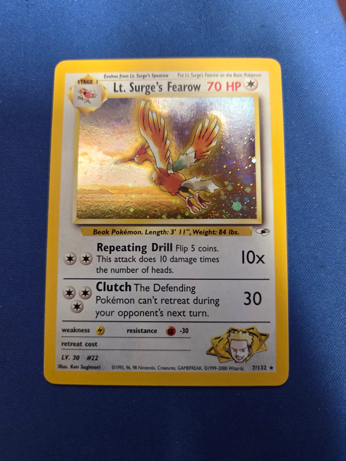 Lt. Surge's Fearow (7)/132 Holo Rare Unlimited Holofoil (Cabinet-NM)