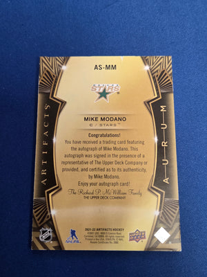 Mike Modano 18/25 #AS-MM Artifacts Aurum Auto (Damaged)