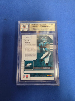 Beckett 9.5 Jalen Hurts #145 rookie 3 color patch (Cabinet)