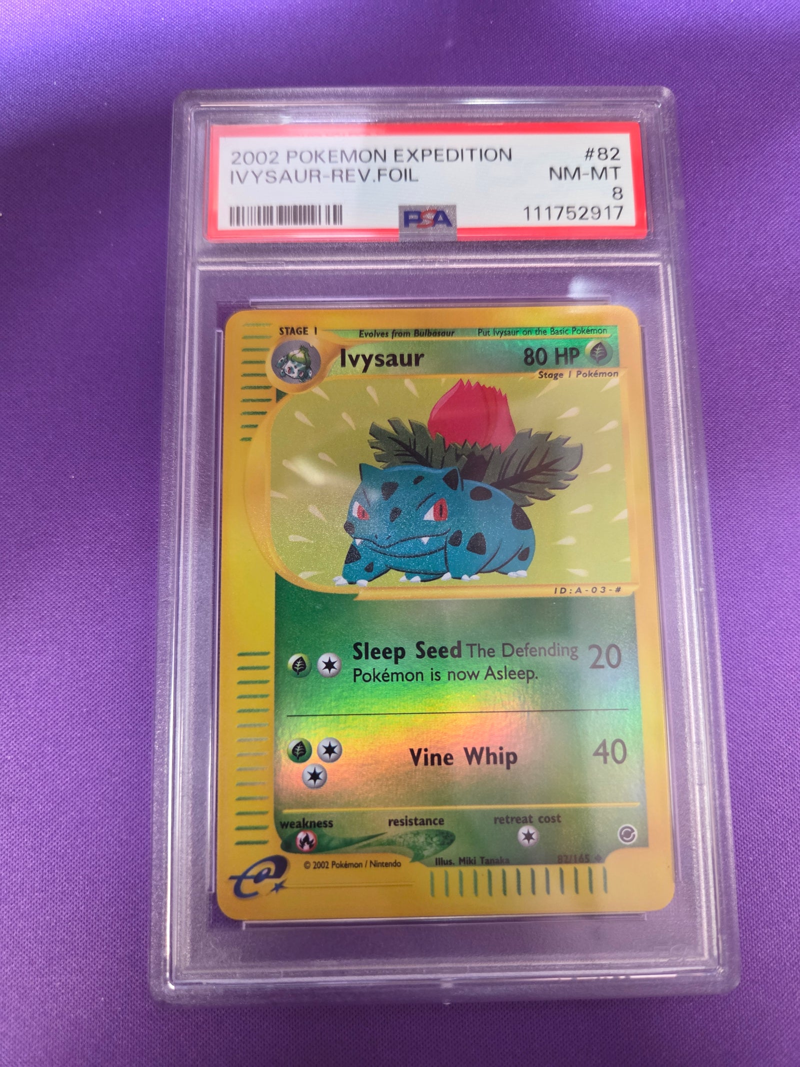 PSA 8 Ivysaur #82 Expedition Reverse Foil