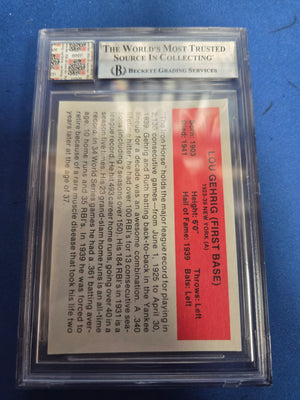 Beckett 9 Lou Gehrig All-Time Great Game Used Bat Jersey Fusion