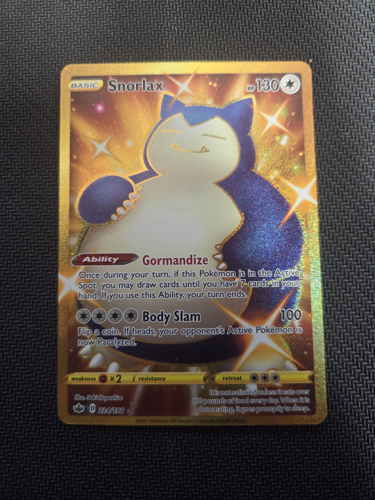 Snorlax (Secret) (224)/198 Secret Rare Holofoil (Cabinet-NM)