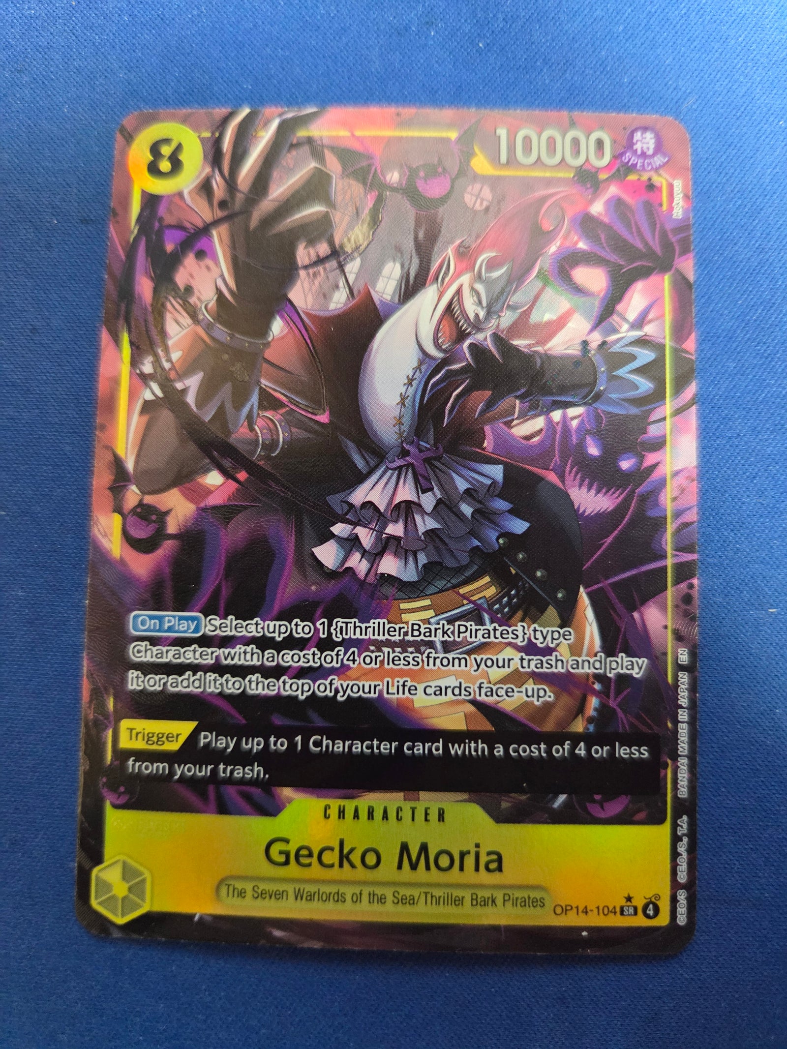 Gecko Moria - OP14-104 (Alternate Art) (OP14-104) - The Azure Sea's Seven Foil (Cabinet-NM)