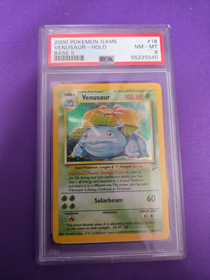 PSA 8 Venusaur #18 base set 2 (Cabinet)