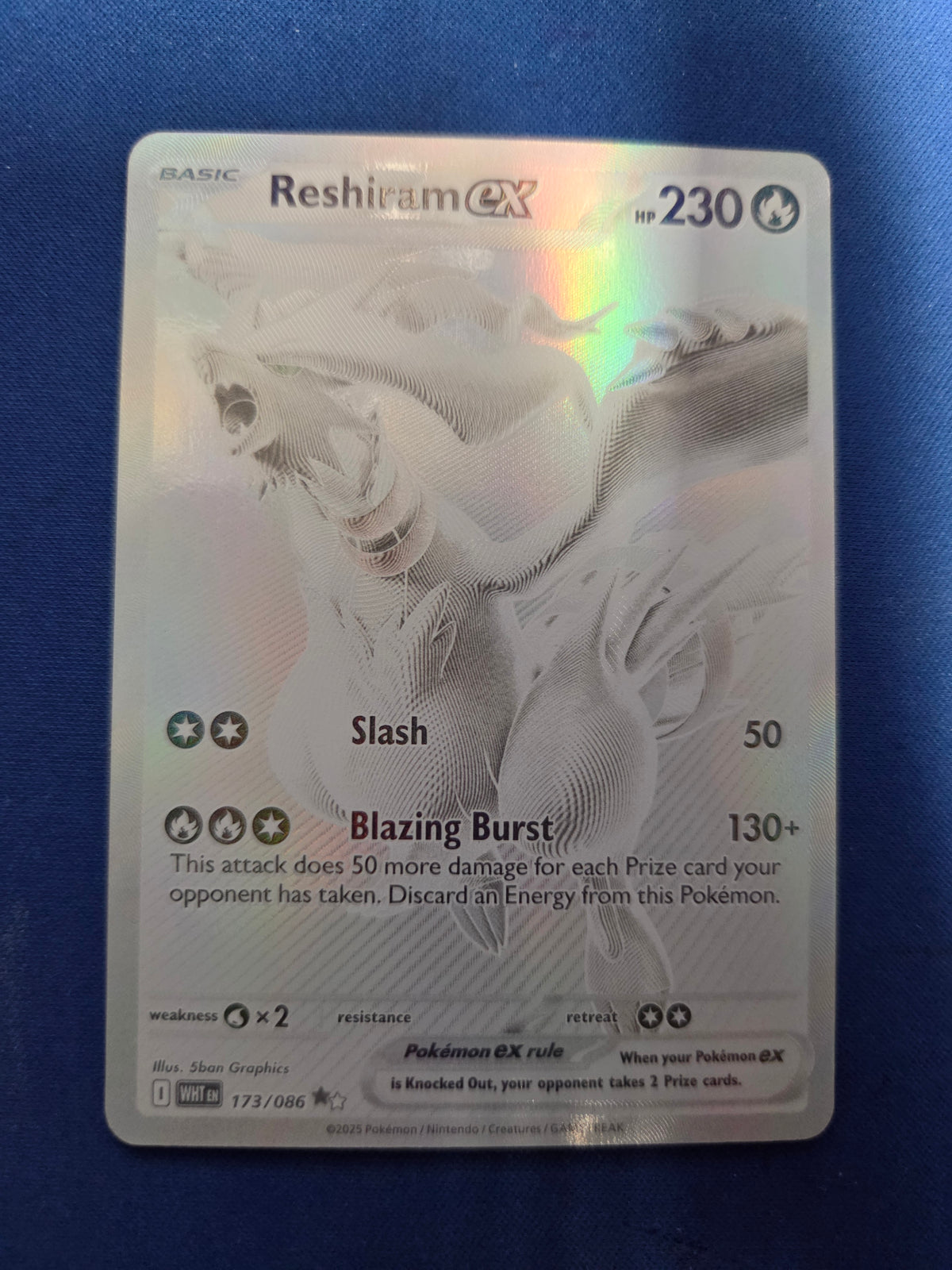 Reshiram ex - 173/086 (173) Black White Rare Holofoil (Cabinet-NM)