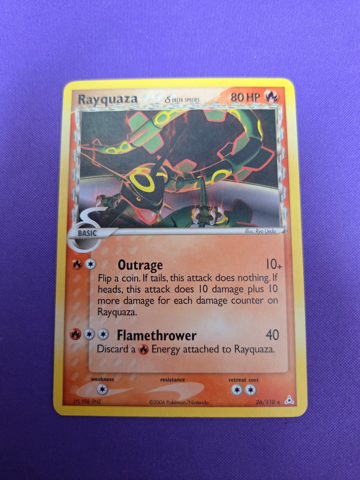 Moderately Played Rayquaza - 026/110 (Delta Species) Rare (Cabinet-MP)