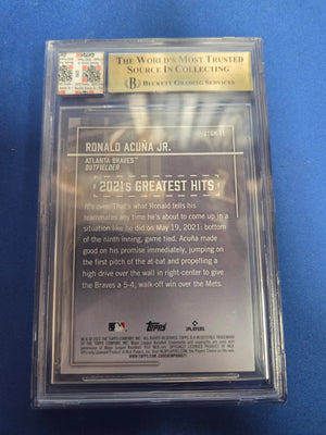 Beckett 9.5 Ronald Acuna Jr. Jersey Fusion Game Used Pants Patch