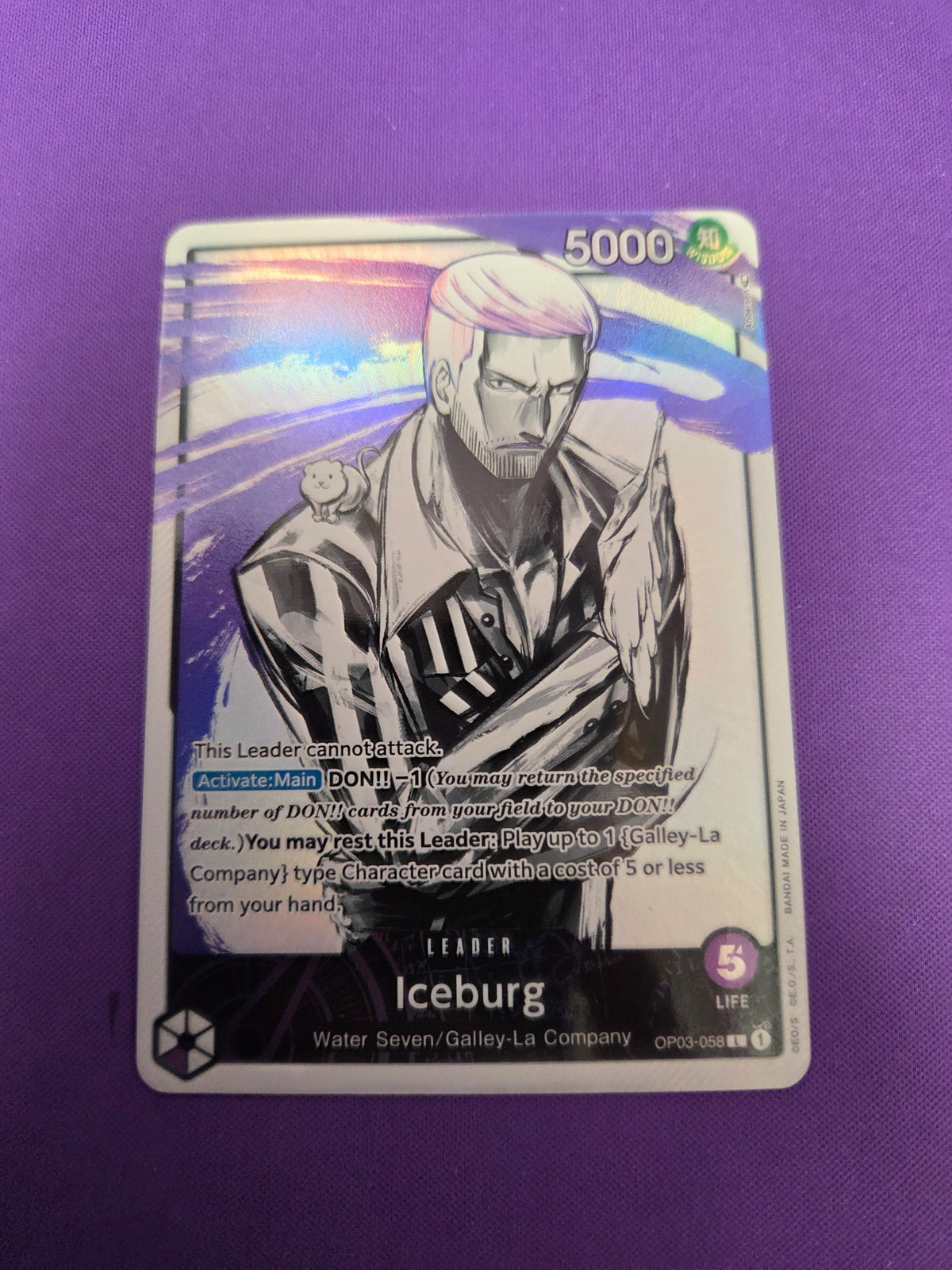 Iceburg (Alternate Art) (OP03-058) - Pillars of Strength Foil (Cabinet-NM)