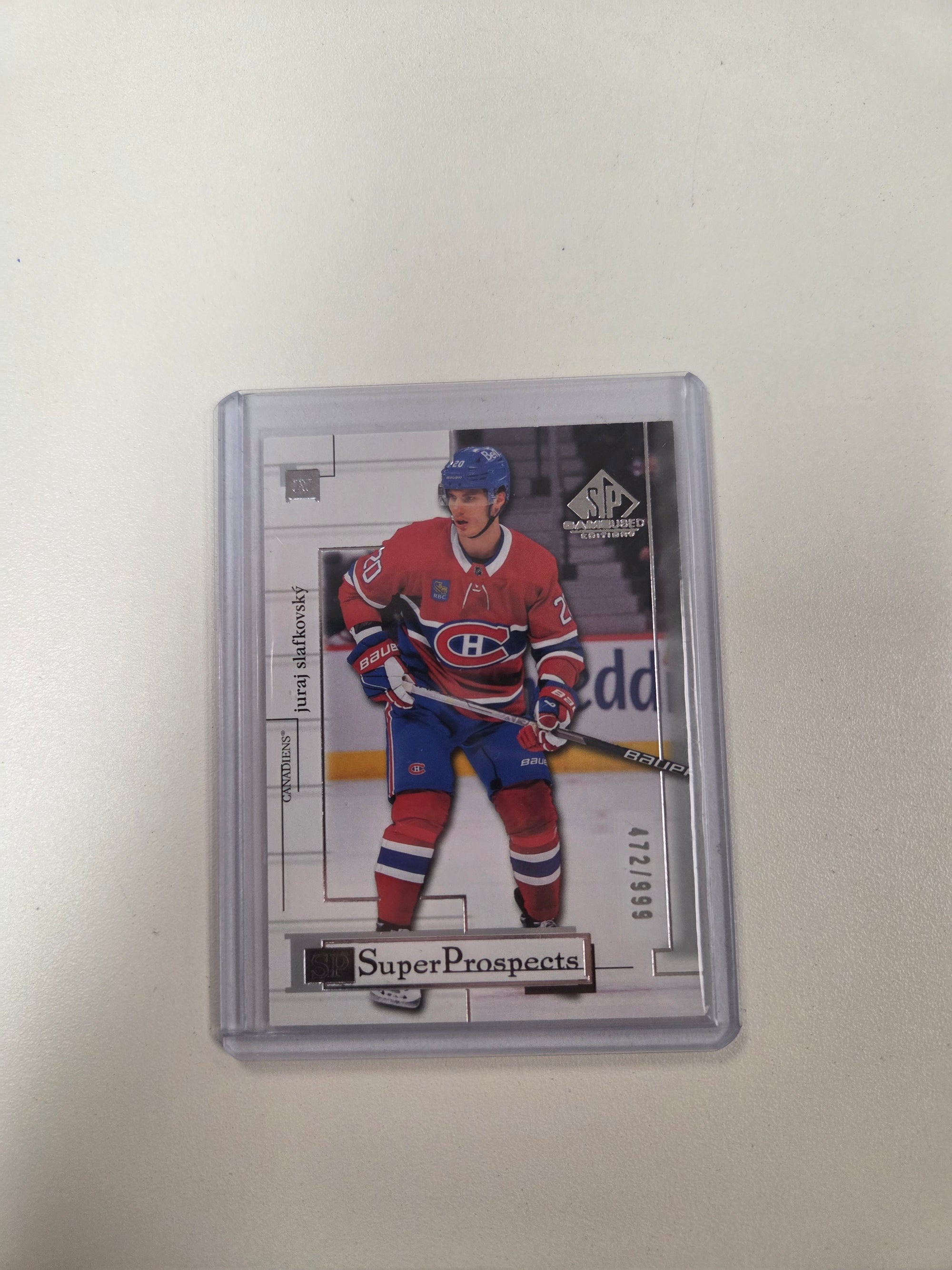 Juraj Slafkovsky RC-4 super prospects 472/999 game used (cabinet)