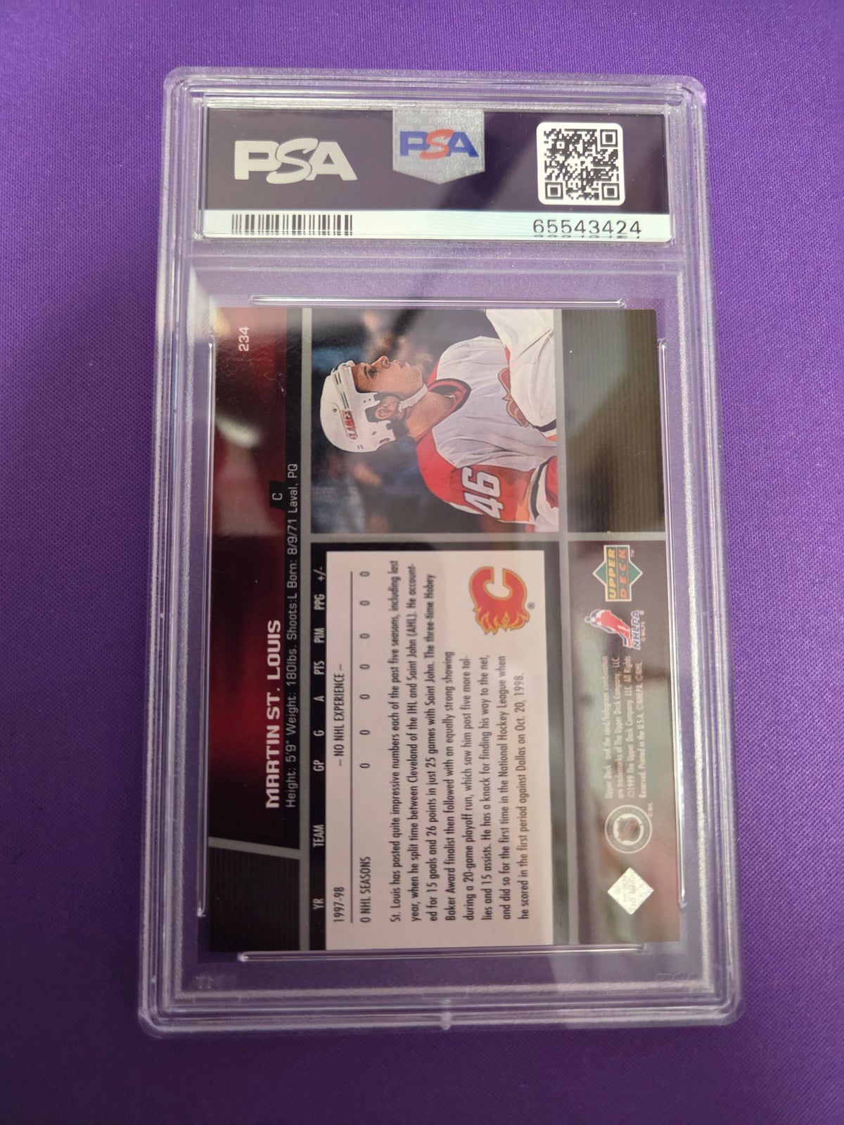 PSA 10 Martin ST. Louis #234 1998 Upper Deck Rookie Card (cabinet)
