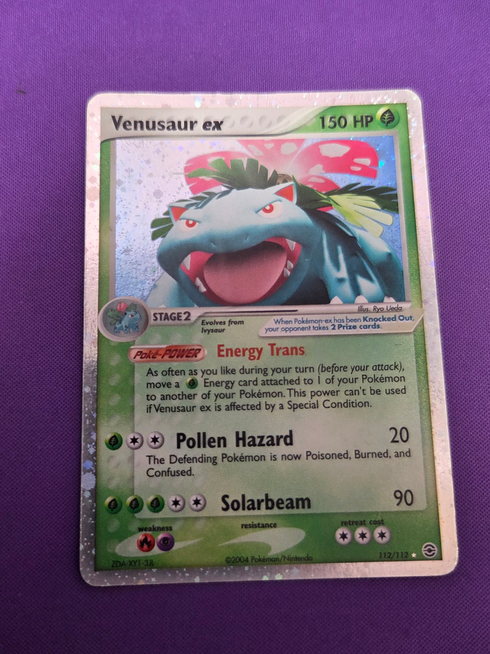 Moderately played Venusaur ex (112)/112 Ultra Rare Holofoil (Cabinet-MP)