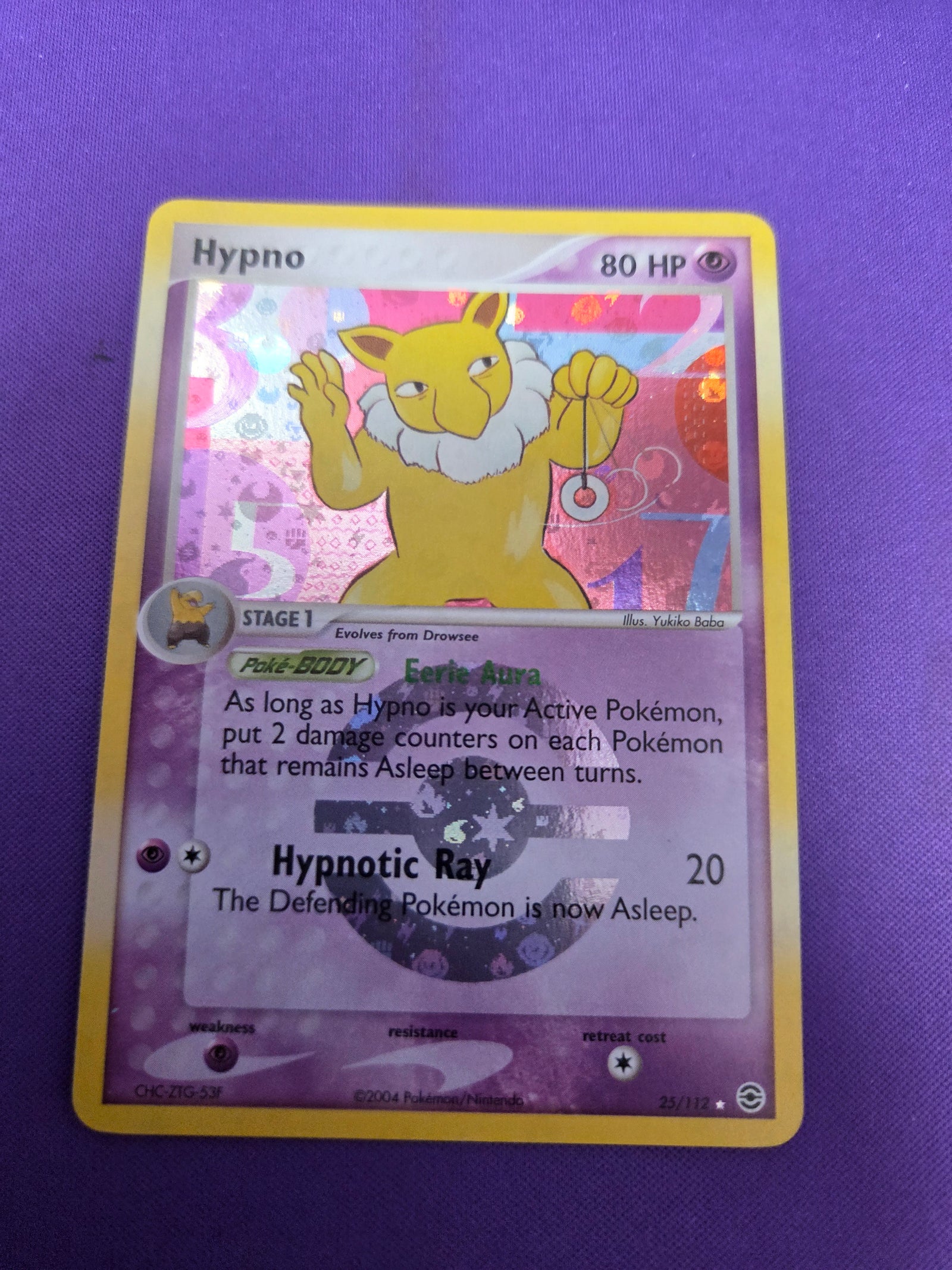 Hypno (25)/112 Rare Reverse Holofoil (Cabinet-VLP)
