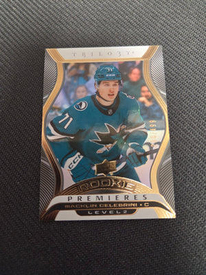 Macklin Celebrini #T-13 208/499 Upper Deck Trilogy Rookie Premiere (Cabinet-NM)