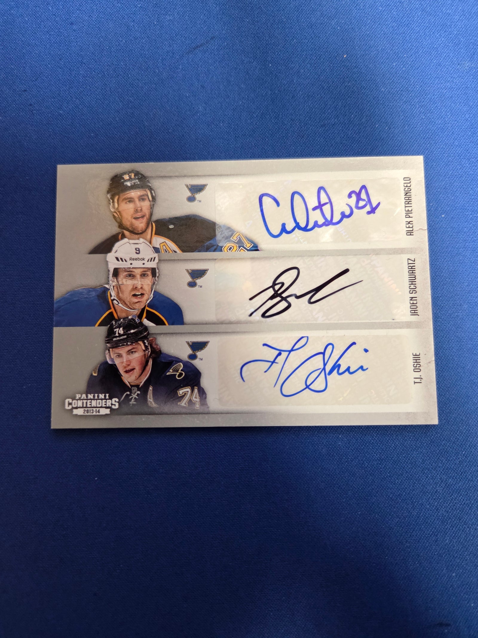 Oshie/Miller/Morrow/Bouwmester/Pietrangelo/Schwartz #C6-STL Sextuple Auto 2013-14 Panini Contenders