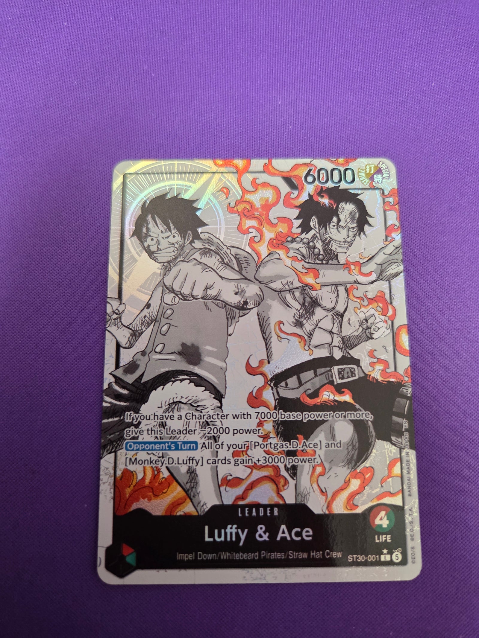 Luffy & Ace (Parallel) (ST30-001) - Starter Deck EX: Luffy & Ace Foil (Cabinet-NM)
