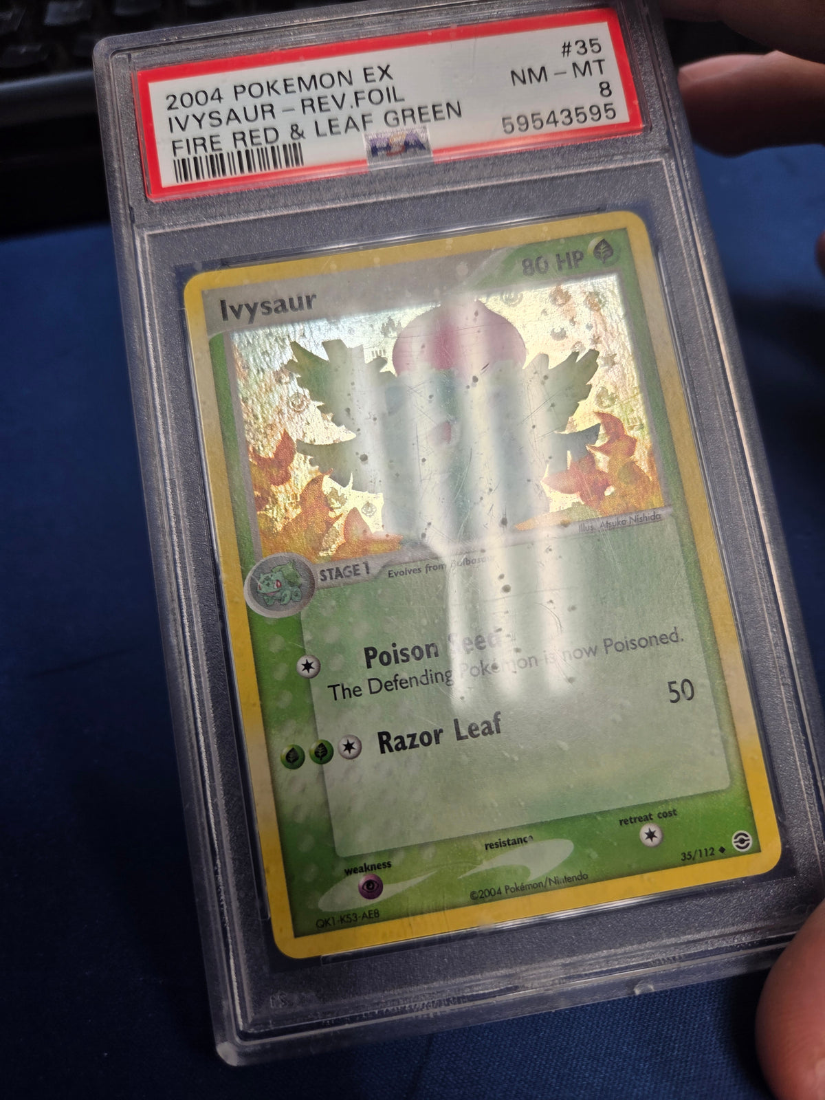 PSA 8 Ivysaur #35 Reverse Holo Fire Red & Leaf Green