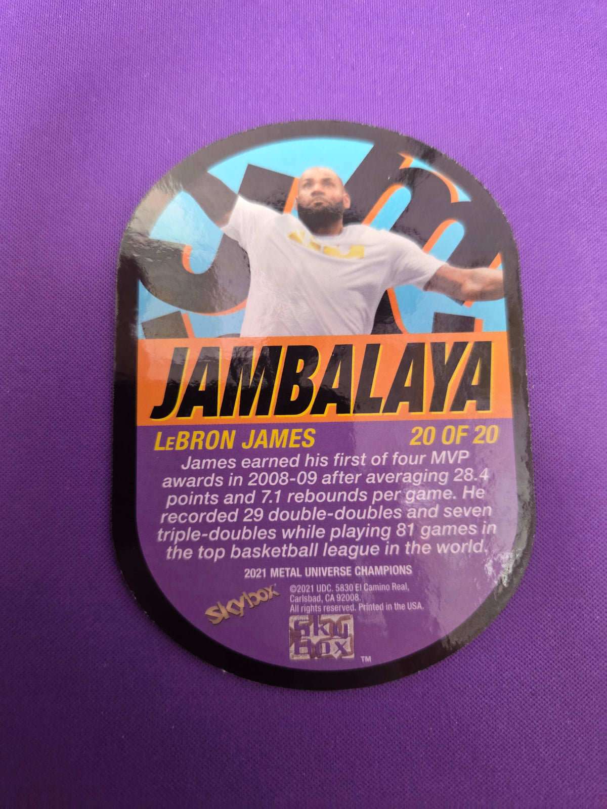 LeBron James 2021 Skybox Metal Universe Champions #20 Jambalaya (Cabinet-NM)