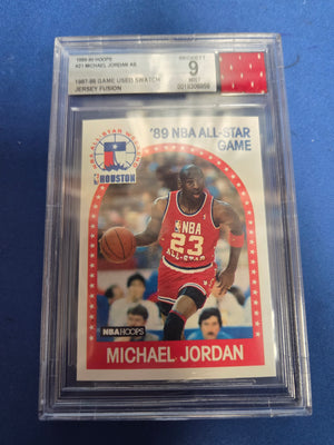 BGS 9 Micheal Jordan Game Used Swatch Jersey Fusion