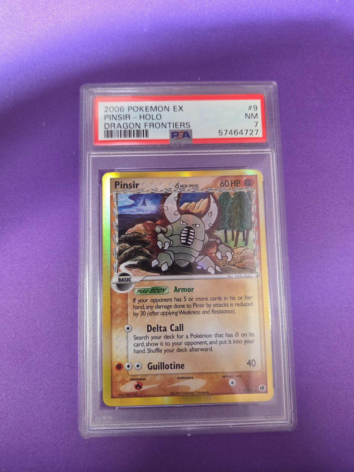 PSA 7 Pinsir ex Holo #9 Dragon Frontiers