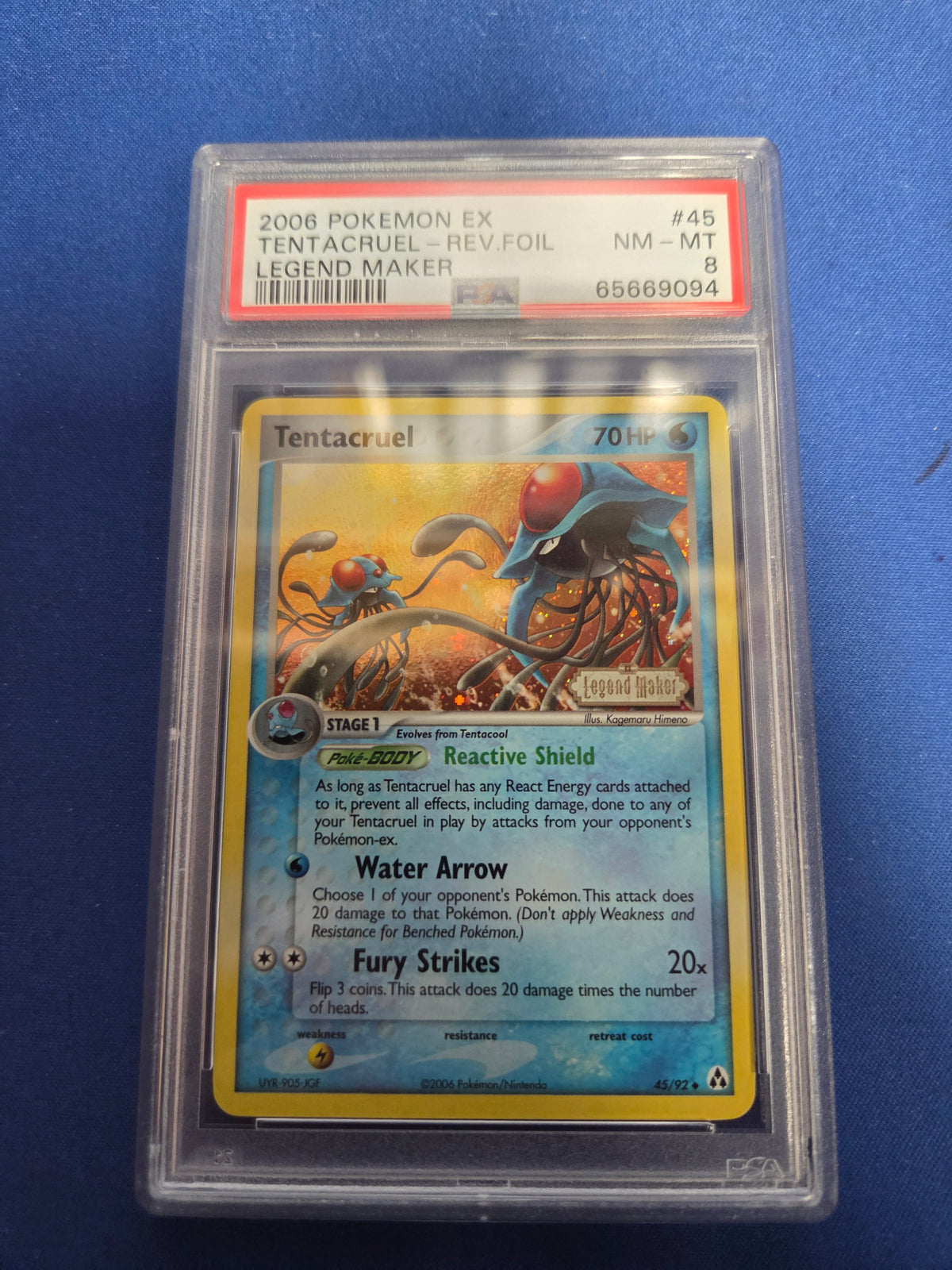 PSA 8 Tentacruel #45 Legend Maker Reverse Foil (Cabinet)