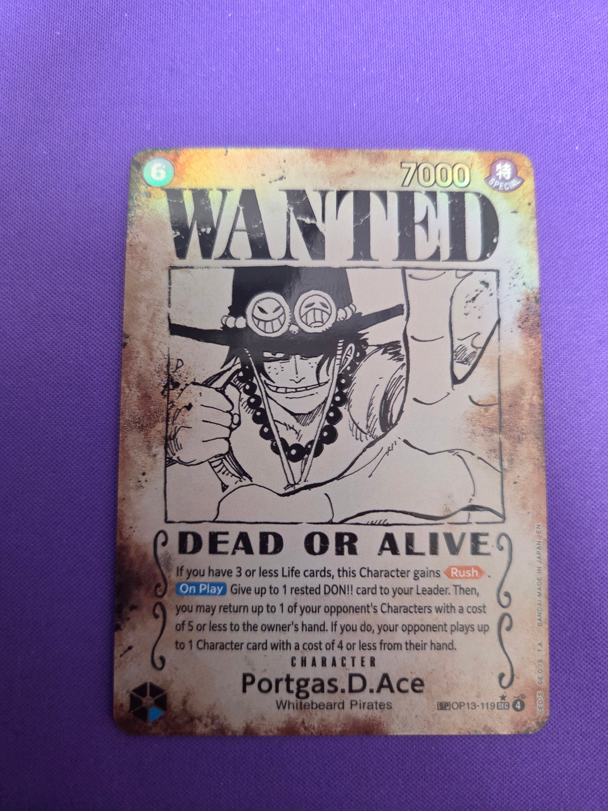 Portgas.D.Ace (119) (Wanted Poster) (OP13-119) - Carrying On His Will Foil (Cabinet-NM)
