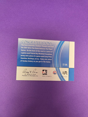 Patrick Roy / Carey Price #tt-04 Between the pipes 2008