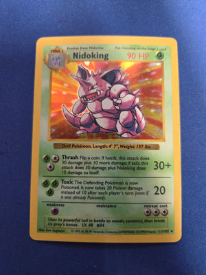 Moderately Played Nidoking (11) Shadowless Holofoil (Cabinet-MP)
