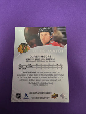 Oliver Moore #130 Future Watch auto 323/999 SP authentic 2024-2025 (Cabinet)