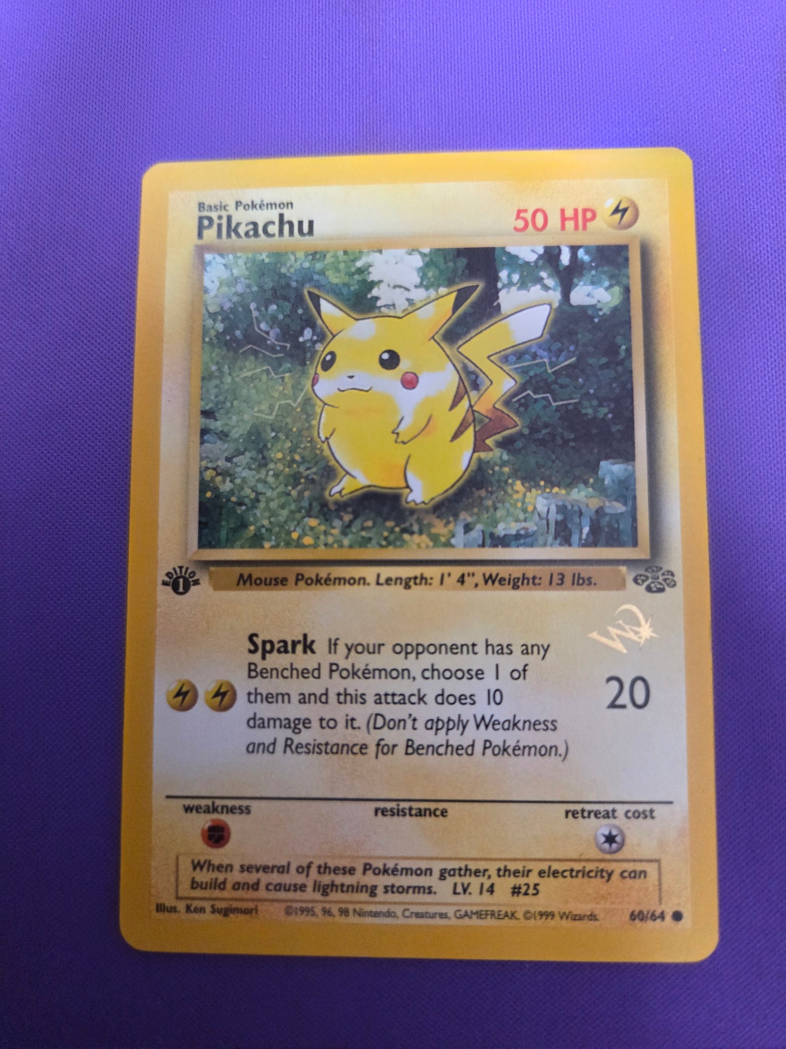 Lightly Played Pikachu [W Stamped] (60) Promo (Cabinet-LP)