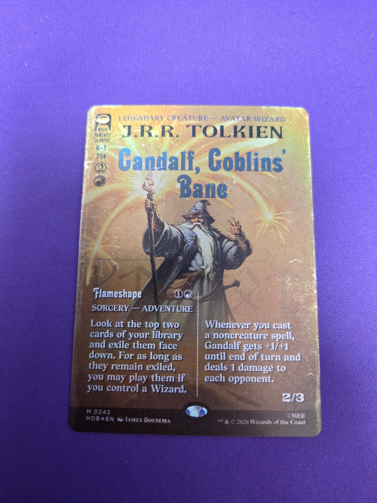 Gandalf, Goblins' Bane [Borderless Foil] #242 Magic The Hobbit (Cabinet-NM)