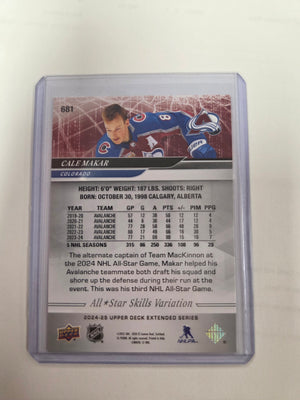 Cale Makar 2024-25 Upper Deck Extended All Star Skills Variation Picture #681 SP (cabinet)