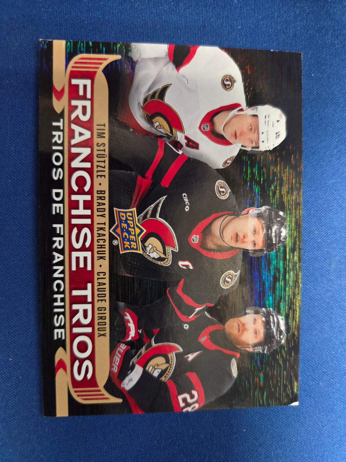 LP Tim Stutzle / Brady Tkachuk / Claude Giroux #FT-6 2024 Upper Deck Tim Hortons Franchise Trios (cabinet-LP)