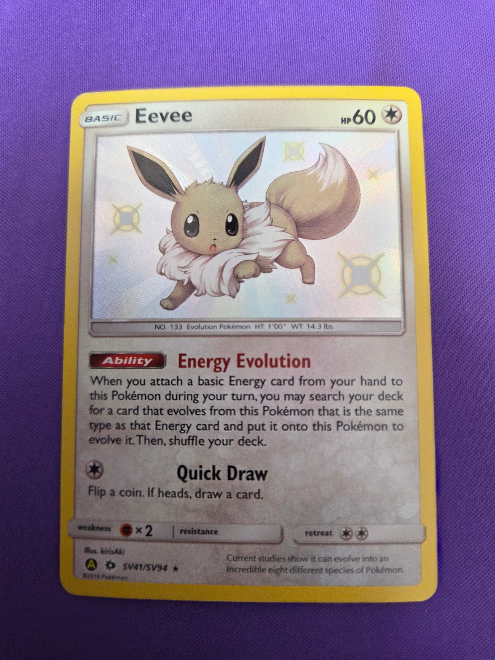 Eevee (SV41)/94 Shiny Holo Rare Holofoil (Cabinet-NM)