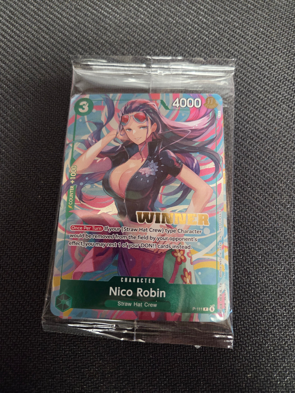 Nico Robin, Nami, Bonney (Heroines Battle Winner Pack) (P-111) - One Piece Promotion Cards Foil (Cabinet-Sealed)