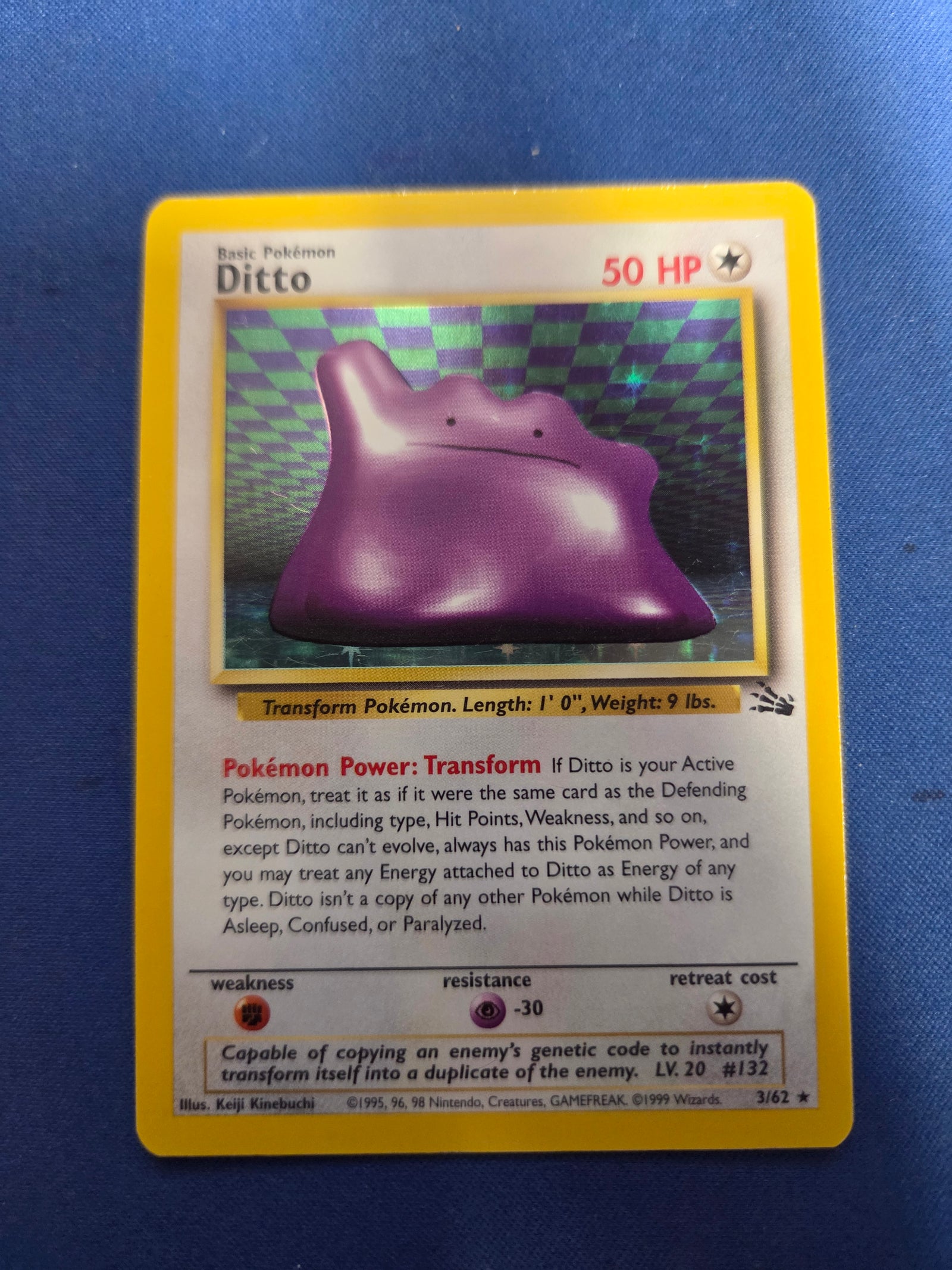 Moderately Played Ditto (3)/62 Holo Rare Unlimited Holofoil (Cabinet-MP)