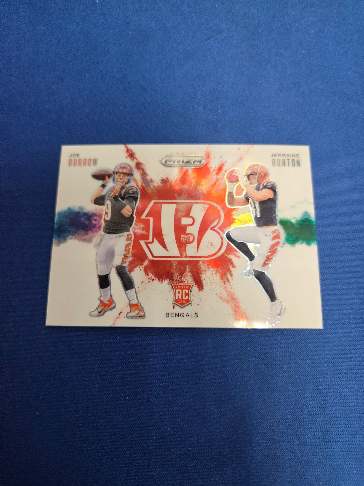 Joe Burrow / Jermaine Burton #12 Color Blast Duals Rookie Card (Cabinet-NM)