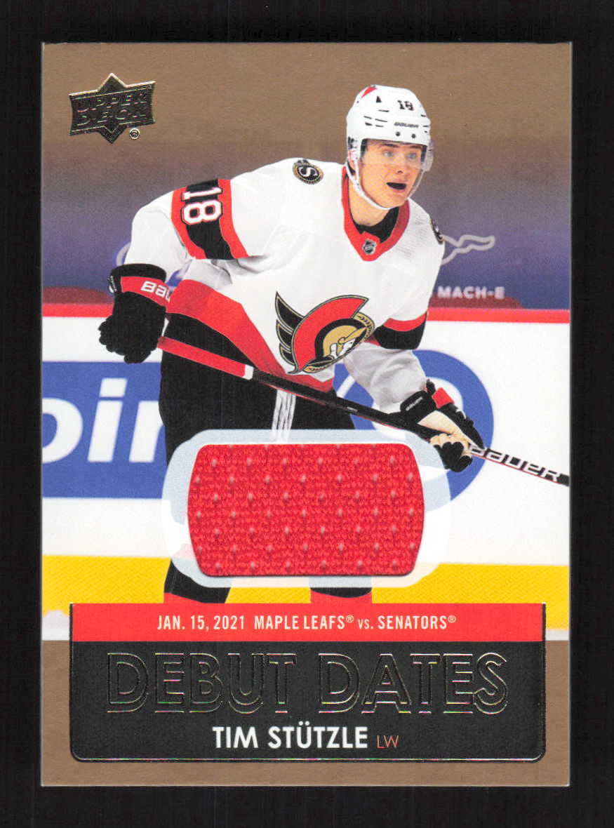 Tim Stutzle 2021-22 Upper Deck Debut Dates Jersey Ottawa Senators #DD-7 (cabinet-NM)