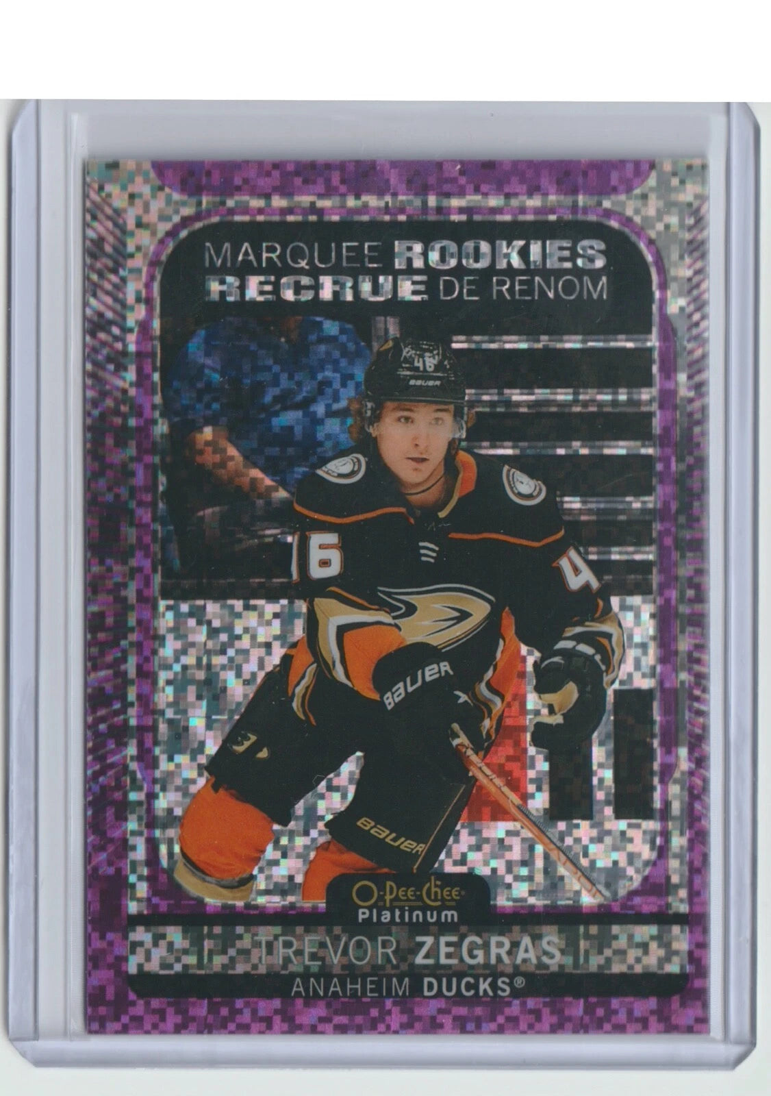 Trevor Zegras #203 Violet Pixels 210/299 O-Pee-Chee Platinum (cabinet)