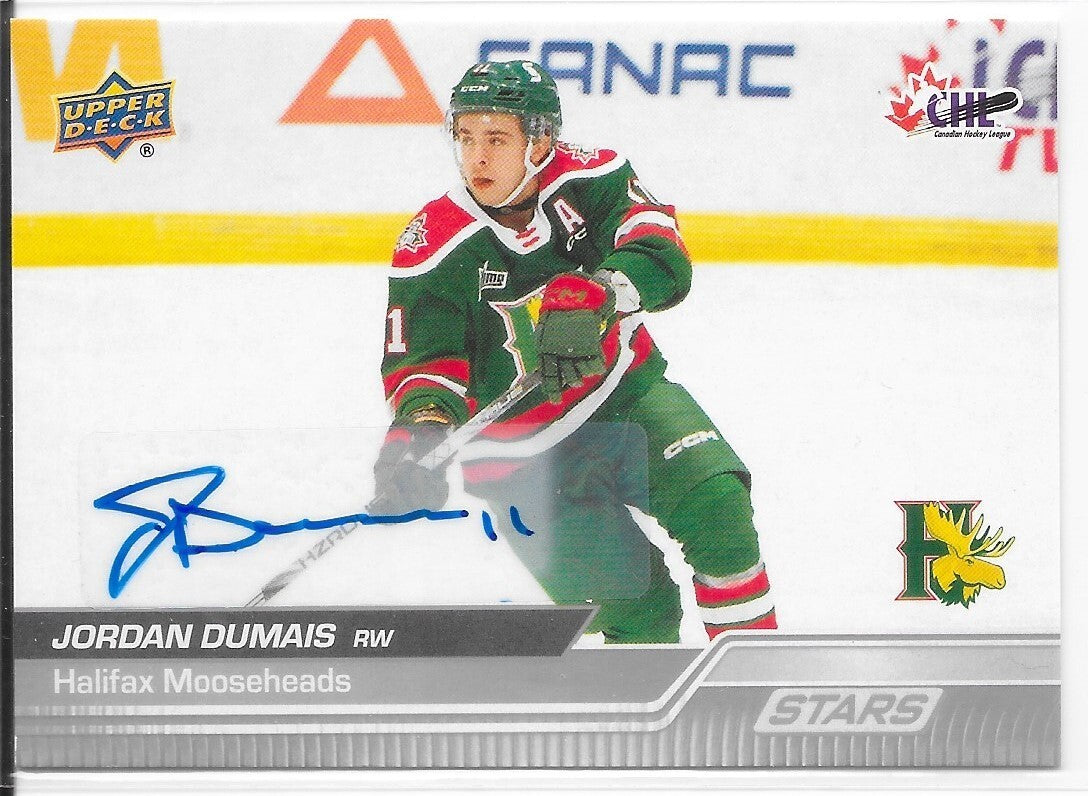 Jordan Dumais #316 CHL Stars Halifax mooseheads (cabinet-NM)