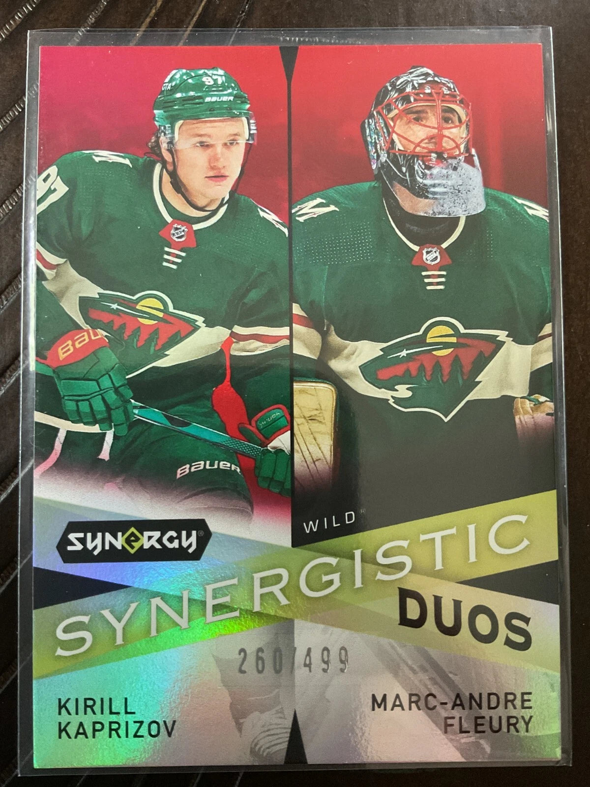 Kirill Kaprizov / Marc-Andre Fleury 2022-23 Synergy Synergistic Duos Red #/499 (cabinet-NM)