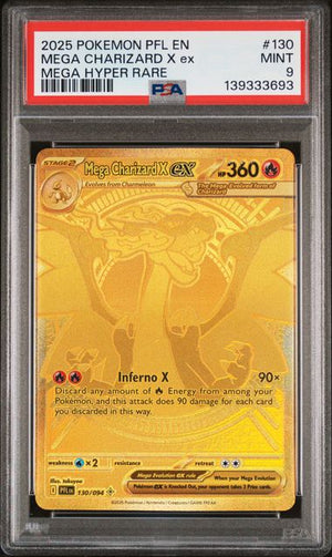 PSA 9 MEGA CHARIZARD X #130 PHANTASMAL FLAMES  (Cabinet)