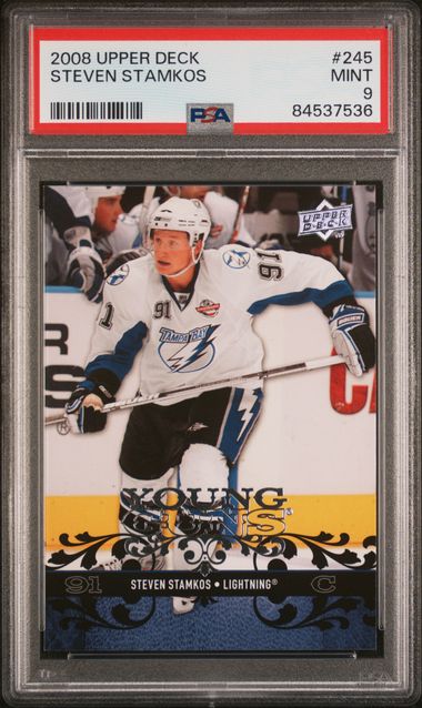 PSA 9 Steven Stamkos Young Guns #245 2008-09 (cabinet-NM)