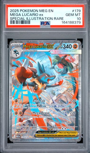 PSA 10 Mega Lucario ex - 179/132 Special Illustration Rare Holofoil (Cabinet)