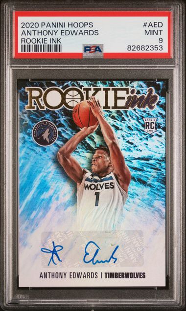 PSA 9 Anthony Edwards RI-AED Rookie Ink Auto (Cabinet)