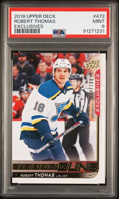 PSA 9 Robert Thomas Young Guns Exclusives #472 34/100  (Cabinet)