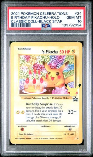 PSA 10 Birthday Pikachu #24 celebrations classic collection (Cabinet)