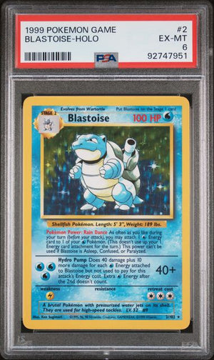 PSA 6 Blastoise #2 base set unlimited (Cabinet)