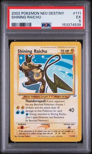 PSA 5 Shining Raichu Unlimited #109 Neo Destiny (Cabinet)