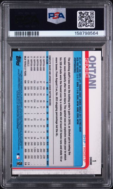 PSA 10 SHOHEI OHTANI #1 PRISM REFRACTOR 2019 TOPPS CHROME (Cabinet)