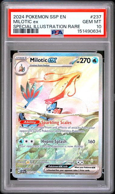 PSA 10 Milotic #237 Surging Sparks SIR (Cabinet)
